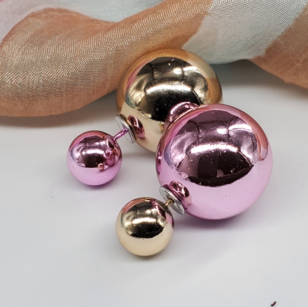 ❤️Koons Ballons Earrings Front/Back Rose Gold Studs Light Earrings Double Side